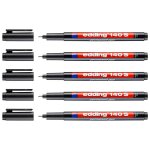 Edding lot de 5 feutres permanent 140 s noir pointe extra fine 0, 3 mm