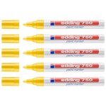Edding lot de 5 marqueurs peinture 750 jaune pointe ronde 2 - 4 mm Edding lot de 5 marqueurs peinture 750 jaune pointe ronde 2 - 4 mm