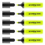 Edding lot de 5 surligneurs 345 jaune pointe biseaut� 2 - 5 mm
