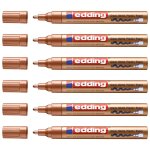 Edding lot de 6 marqueurs peinture brillante 750 pointe ronde cuivre 2 - 4 mm Edding lot de 6 marqueurs peinture brillante 750 pointe ronde cuivre 2 - 4 mm
