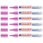 Edding lot de 6 marqueurs peinture brillante 750 rose pointe ronde 2 - 4 mm