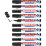 Edding 660 marqueur pour tableaux blancs - noir - 10 stylos - pointe ronde 1, 5 - 3 mm - feutre effaable ...