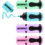 Edding 7 mini - surligneur - couleurs pastel - etui de 4 surligneurs - pointe biseaut�e 1 - 3 mm - petits ...