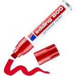 Edding 800 marqueur permanent - rouge - 1 stylo - pointe biseaut�e 4 - 12 mm - pour des marquages larges ...