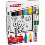 Edding bo�te de 6 marqueur chevalet e - 385 pour effets surlignage + ombrage