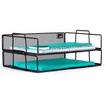 Elgant bac a courrier empilable en or rose - trieur de dossiers a 2 niveaux pour bureau et salle de ...