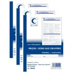 Elve lot de 3 carnets de re?us - dons aux oeuvres a5 - 100 feuillets doubles