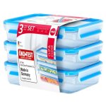 Emsa 515645 bo�te herm�tique alimentaire rectangulaire 1, 2 l transparent 3 pi�ces