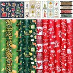 Ensemble 12 feuille papier cadeau de nol papier d'emballage kraft 70x50cm motif renne flocons con 12 ...