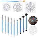 Ensemble de 14 pochoirs a points mandala, kit de peinture de roche, outils de pointillage comprenant ...