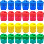 Ensemble de 24 taille - crayons color�s avec lames m�talliques ¿ rouge, bleu, jaune, vert ¿ id�al pour ...