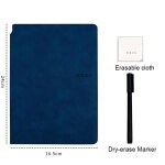 Ensemble de bloc - notes en cuir rutilisable pour tableau blanc, stylo effaable, gril, licence hebdomadaire, ...