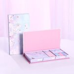 Ensemble de blocs - notes d�chirables, en bo�te, avec estampage a chaud, papier a lettre, papeterie scolaire ...