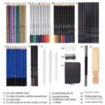 Ensemble de crayons de couleur professionnels pour dessiner et esquisser avec 72 crayons de couleur graphite, ...
