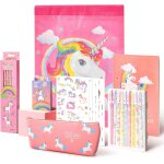 Ensemble de fournitures scolaires kawaii, kit papeterie fille avec trousse scolaire et carnet et stylos ...