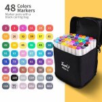 Ensemble de marqueurs d'art huileux pour le dessin, stylo feutre, brosse pour touristes, coloriage, croquis ...