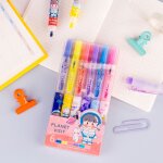 Ensemble de marqueurs artistiques multicolores kawaii de la plan�te spatiale, surligneur m�canique, mildliner ...
