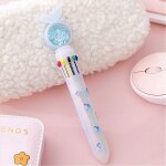 Ensemble de papeterie mignon 10 couleurs, recharge colore, stylo a bille papillon animal, stylo rollerball, ...