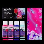 Ensemble de peinture acrylique a pigments, 60ml, peinture a effet marbre, fluide, outil de dessin pour ...