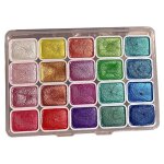 Ensemble de peinture aquarelle 20 couleurs, ensemble de peinture aquarelle m�tallique, bo�te de peinture ...