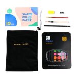 Ensemble de peinture a l'aquarelle 36 couleurs, 1 bo�te de pigments, peint a la main, portable, bo�te ...