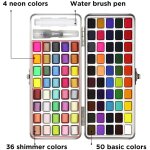 Ensemble de peinture a l'aquarelle, 50 couleurs, bo�te m�tallique portable, pigment a l'aquarelle pour ...