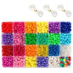 Ensemble de perles poney, 33, 00 pi�ces de 9mm, 23 couleurs avec lettres, etoiles et ficelle elastique ...