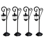 Ensemble de pinces a photos en m�tal ¿ motif lampadaire noir, 4 pinces a notes durables pour photos, ...