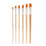 Ensemble de pinceaux d'artiste 6 pi�ces, brosses en nylon a t�te plate, anti - perte pour peinture de ...