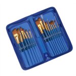 Ensemble de pinceaux de peinture d'artiste, 15 tailles différentes, poils en nylon avec un etui de transport, ... Ensemble de pinceaux de peinture d'artiste, 15 tailles différentes, poils en nylon avec un etui de transport, ...
