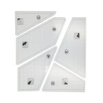 Ensemble de r�gles de mod�le de couture de courtepointe complet, outils de couture en acrylique r�utilisables ...