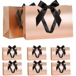 Ensemble sacs cadeaux, sac cadeau or rose avec ruban sac cadeau avec poign�es 8 pi�ces 30x20x10cm sacs ...