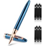 Ensemble de stylo, 0. 38 mm plume en mtal a pointe fine de avec 10 noir cartouches d'encre de 3. 4 mm, ...
