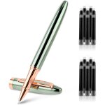Ensemble de stylo, 0. 38 mm plume en mtal a pointe fine de avec 10 noir cartouches d'encre de 3. 4 mm, ...