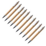 Ensemble de stylos a bille misc. instrument d'�criture en bois de bambou (lot de 10)