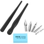 Ensemble de stylos de calligraphie avec 5 pointes interchangeables, 2 porte - stylos et gomme