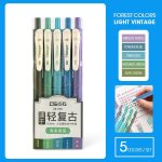 Ensemble de stylos a encre gel, 5 / 20 couleurs rtro, 0. 5mm d & s, rtractable, papeterie scolaire ...