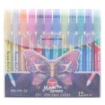 Ensemble de stylos a gel, 12 couleurs, feutres a paillettes pour dessin, recharge, marqueur pastel non, ...