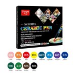 Ensemble de stylos marqueurs en c�ramique cuits au four, 12 / 24 couleurs, marqueurs permanents en porcelaine ...