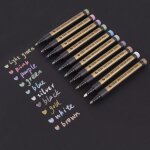 Ensemble de stylos m�talliques haut de gamme - 10 couleurs, encre opaque, non toxique, application fluide ...