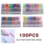 Ensemble de stylos de peinture en gel m�tallique, 100 pi�ces, artisanat d'art classique, couleur n�on, ...