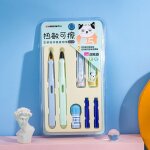 Ensemble de stylos a plume effa�ables chat mignon 5 en 1, fournitures d'�criture scolaires et de bureau ...