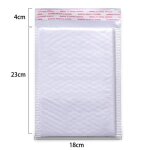 Enveloppes a bulles blanches en polythylne, sacs de courrier auto - scellants, rembourres pour magazine, ...