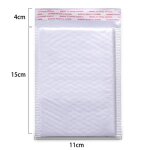 Enveloppes a bulles blanches en polylesser, sacs de courrier auto - scellants, rembourres pour magazine, ...