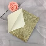 Enveloppes carres / rectangulaires avec perles, 4 pices, pour cartes d'invitation ou de mariage, couleur ...