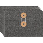 Enveloppes en papier kraft noir durable avec fermeture a cordon, 17 x 11, 5 cm, id�ales pour documents ...