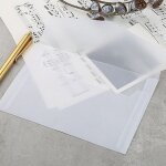Enveloppes en papier parchemin blanc blanc translucide, pour cartes postales, invitations, couverture, ...