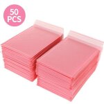 Enveloppes rembourres a bulles, 50 pices, film perle, cadeau, sac pour livre, magazine, courrier doubl, ...