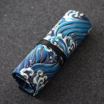 Enveloppe de stylo antique 7. 5 pouces, double pompon, impression vague oc�anique, falaise de la mer, ...