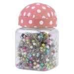 Epingles a coudre, 500 pi�ces, aiguilles, perles, tissu rose, couverture, broche, bouteille de coussin, ...